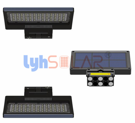 64 LED Outdoor Solar Security Wall Light With USB Charging And Solar Charging