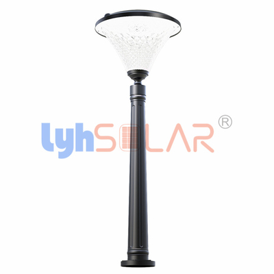 Black 8W Outdoor Solar Landscape Path Lights With RGBW Color Lighting